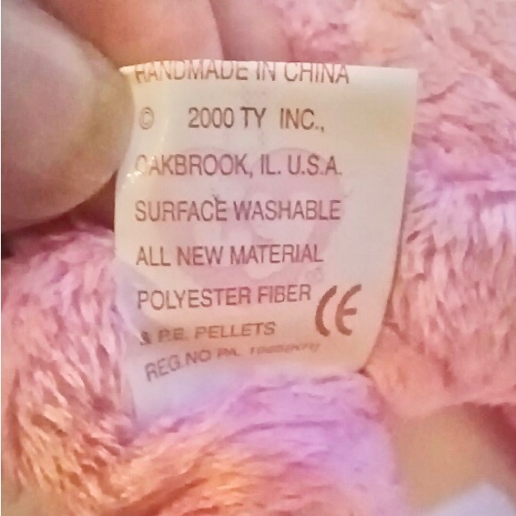 EGGS pink Bear, TY Beanie Babies, Easter Egg emblem, Authentic, Y2K, 2000 - Picture 8 of 8
